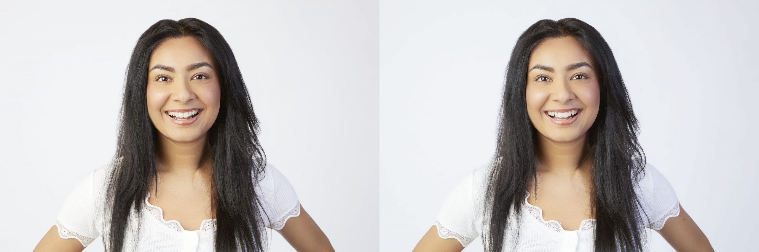 Girl natural skin retouching